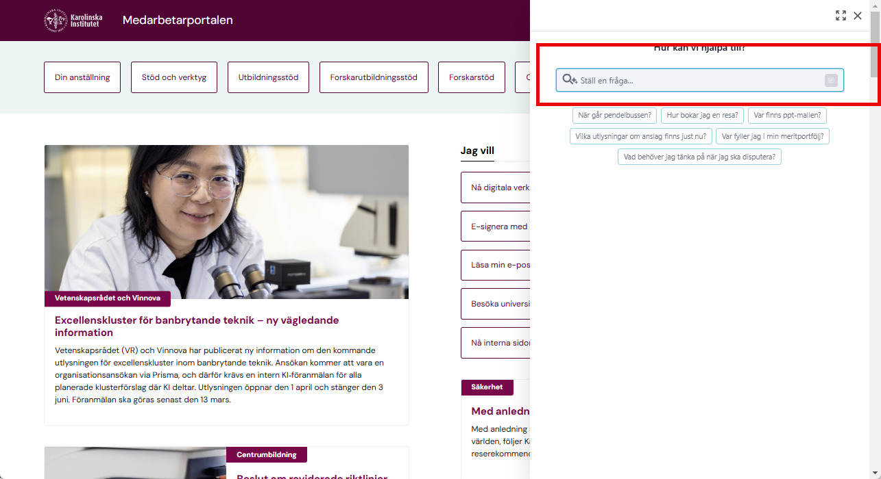 Screenshot for staff