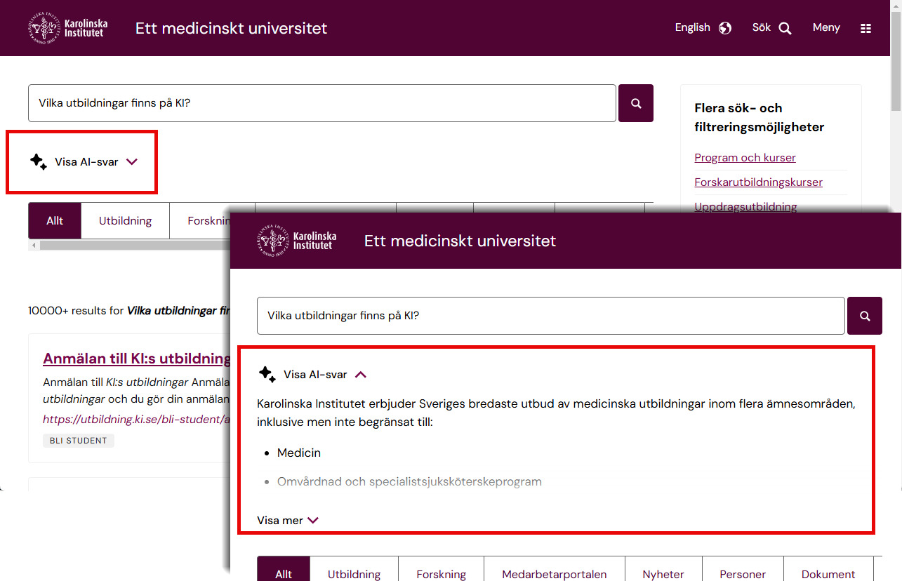 Screenshot for staff