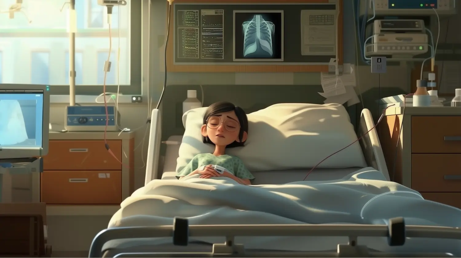 Alex in hospital