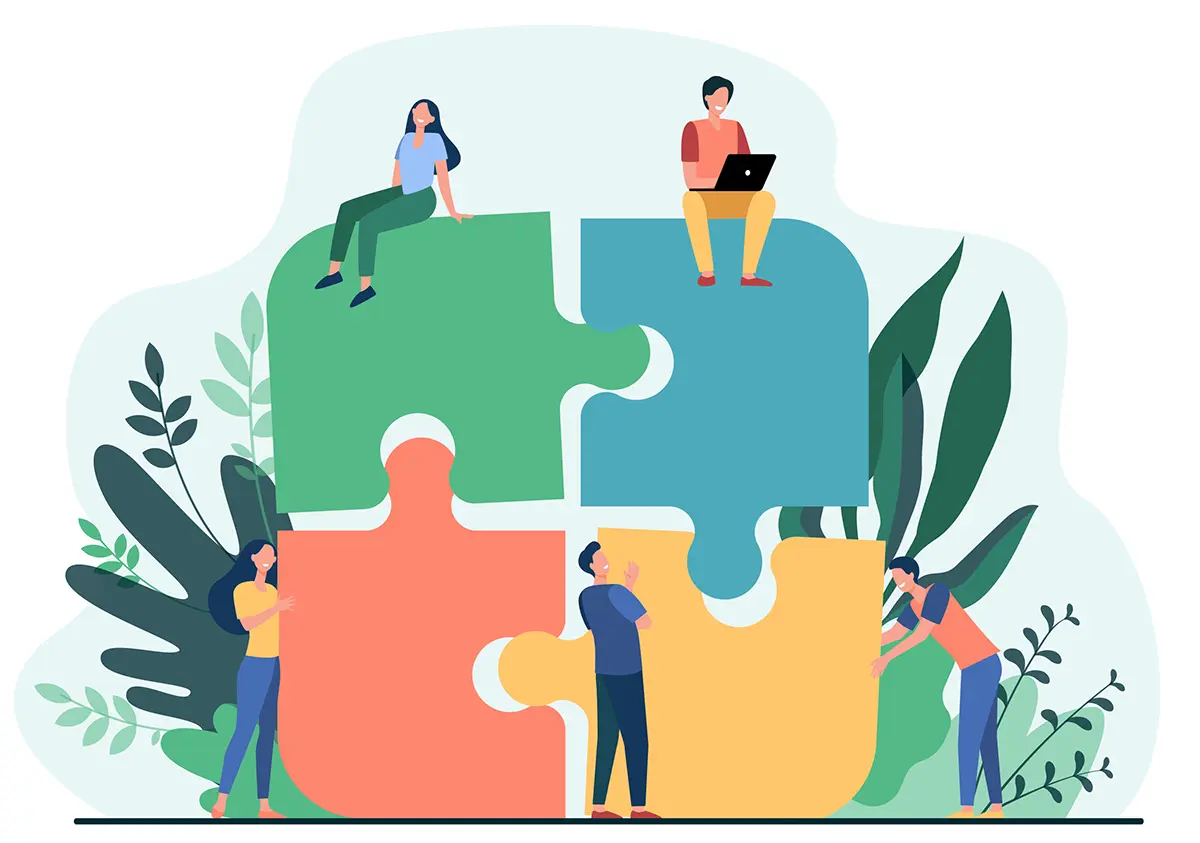 Decorative illustration symbolising project management model