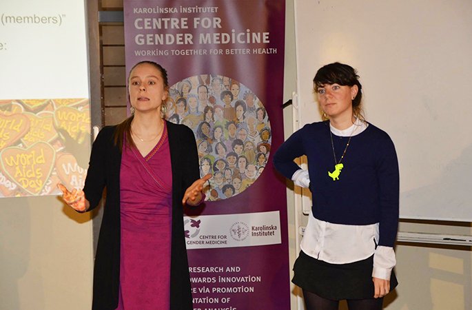 Karin Båge and Giulia Gaudenzi facilitating de seminar series Gender Health and Rights