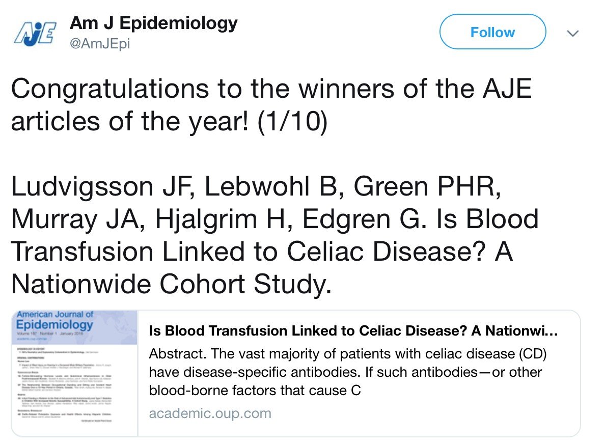 Paper of the year in Am J Epidemiol 2018