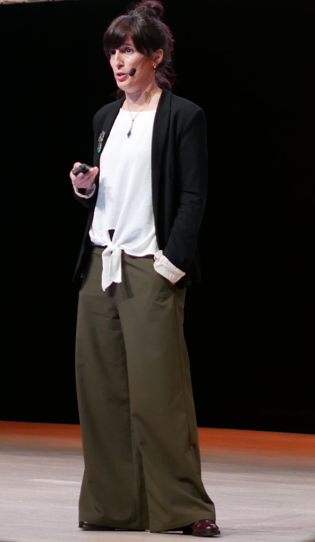 Amaia Calderón-Larrañaga in the Erling Persson lecture hall during the SNAC-K participant day 2023