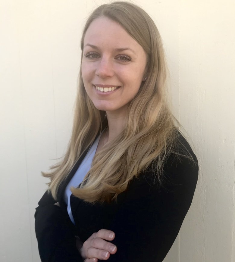 Researcher Annelie Johansson in a black jacket.