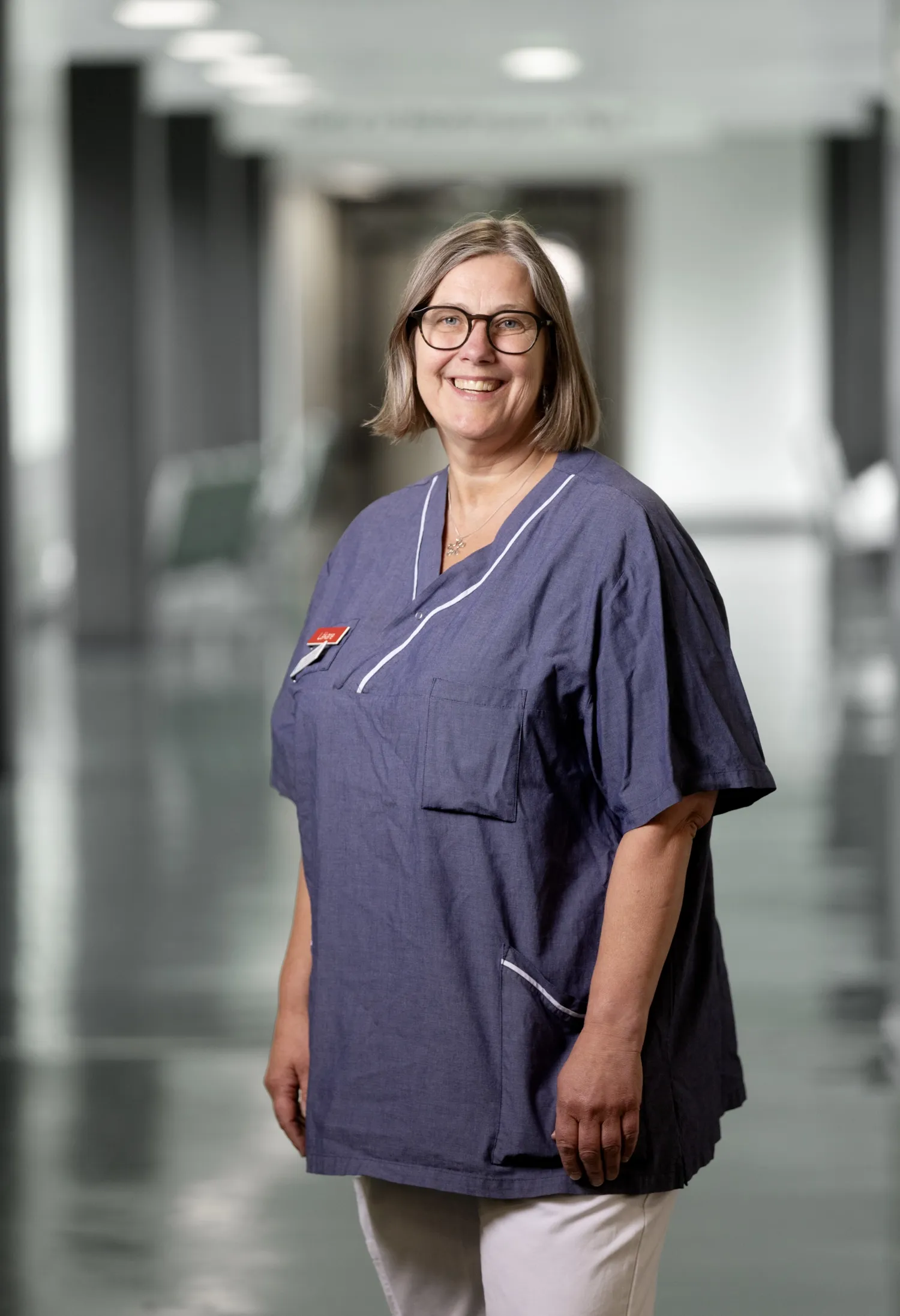 Portrait of Annika Bergquist in scrubs.