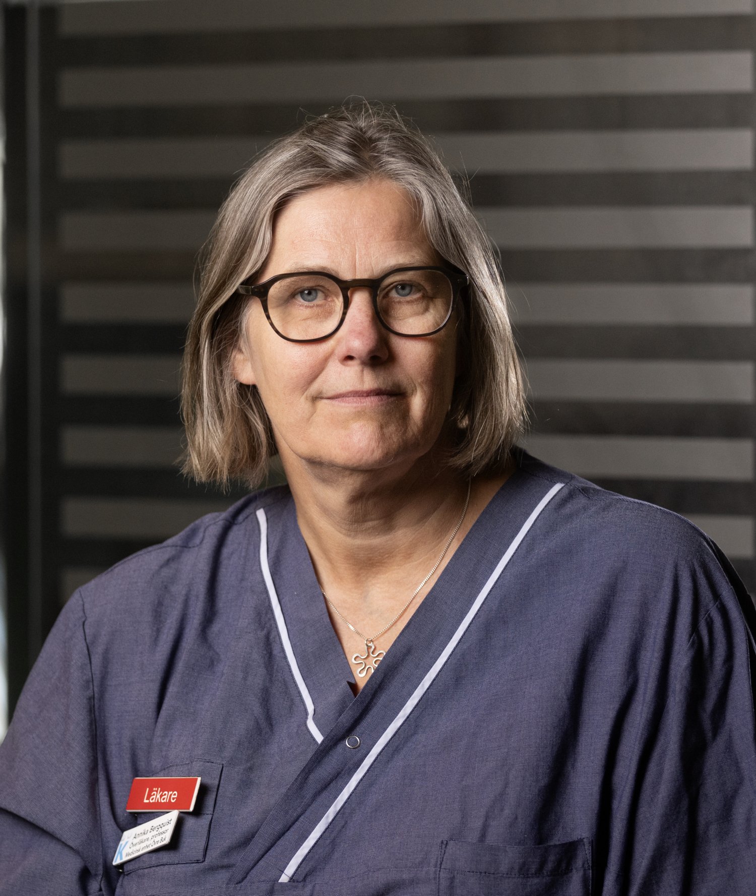 Portrait of Annika Bergquist in scrubs.