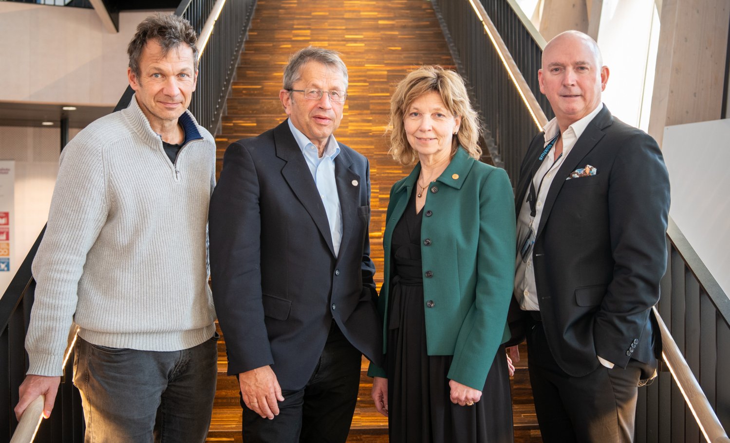 From left: Joachim Spranger, Dean of Charité, Heyo K. Kroemer, CEO of Charité, Annika Östman Wernerson, President of KI, and Christophe Pedroletti, Hospital Director of Karolinska University Hospital.