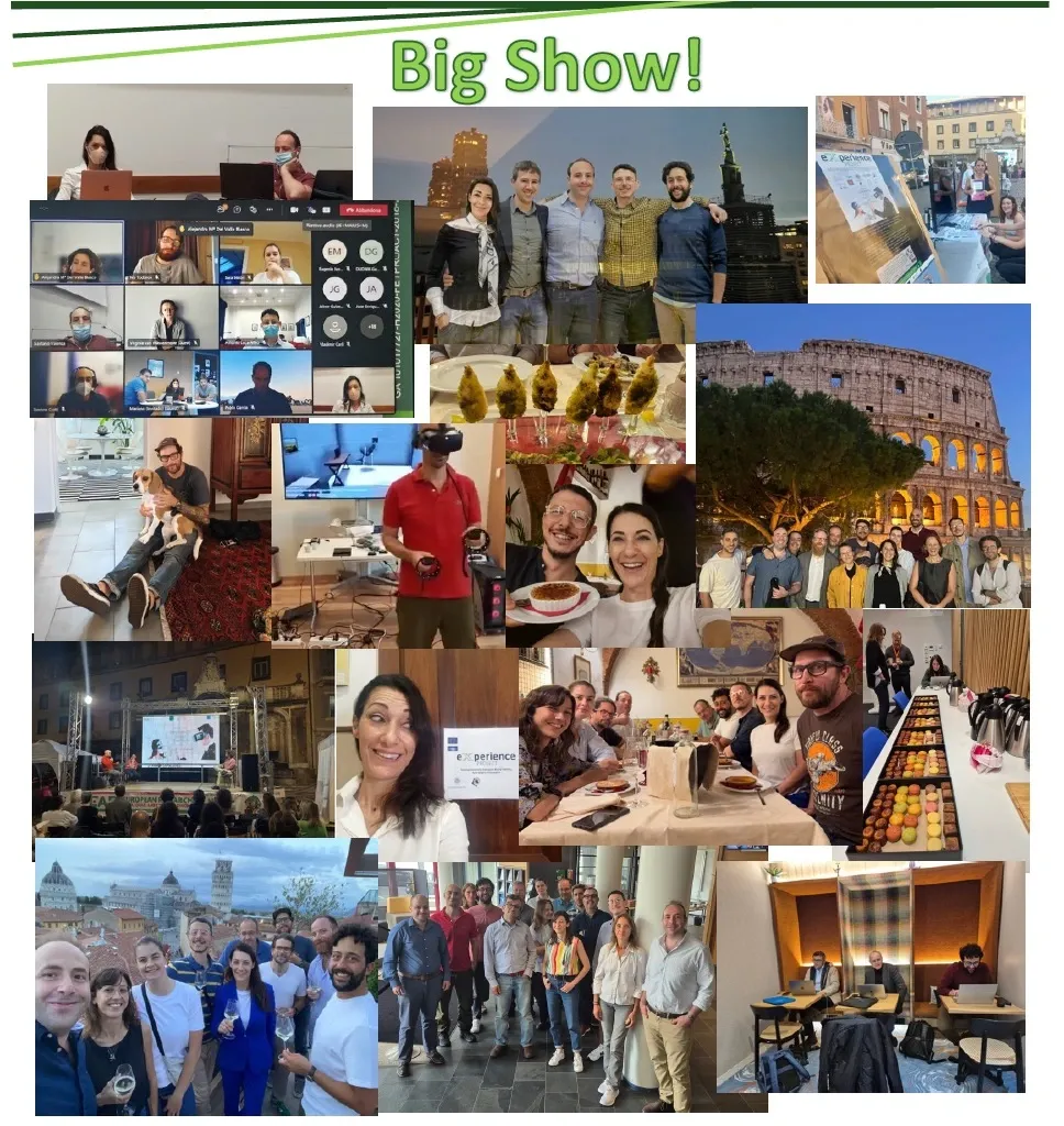 A collage of images showing people in various settings.