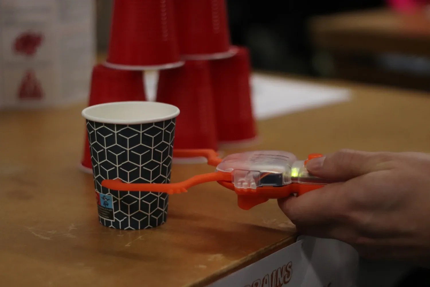 Close-up of the robotic claw.