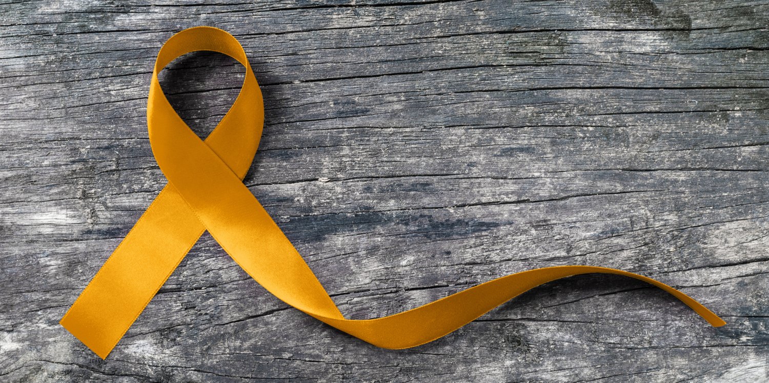 A golden ribbon against childhood cancers.