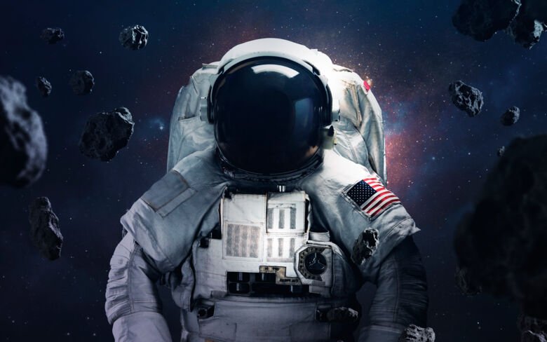 A photo-like illustration of an astronaut in space.