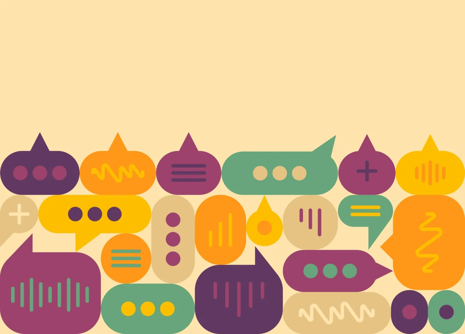 speech bubbles in different colours