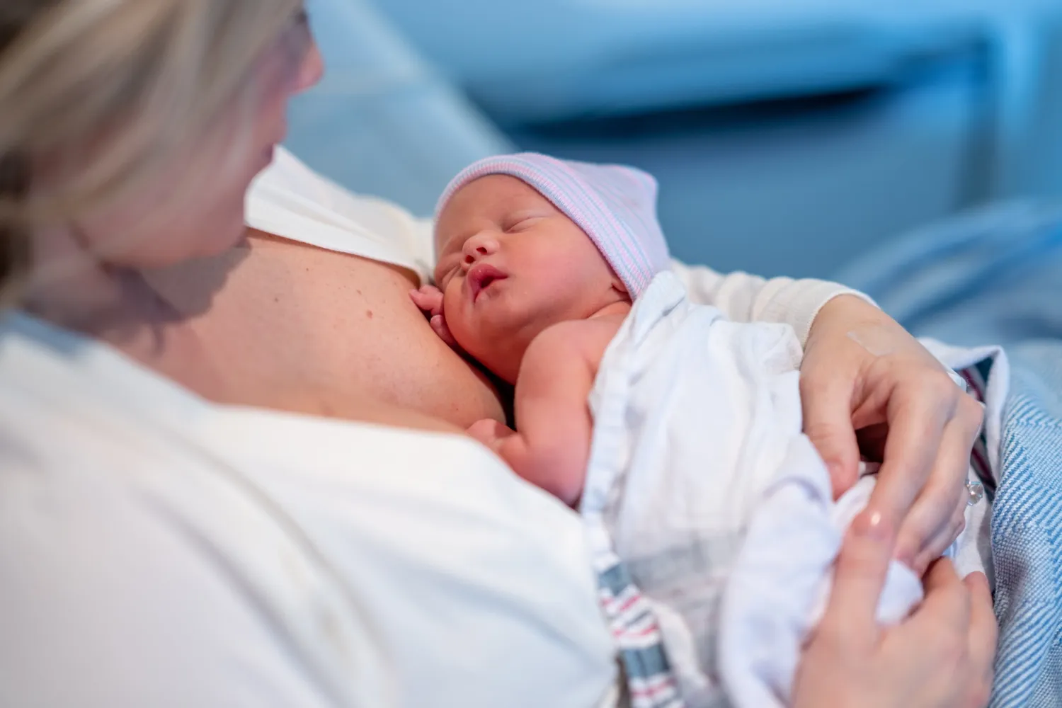 A mother with a newborn baby