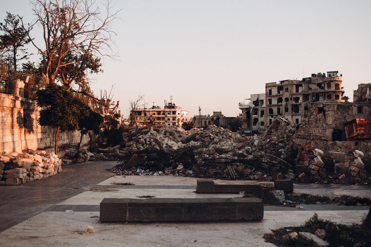 Ruins around the Citadel of Aleppo, Syria