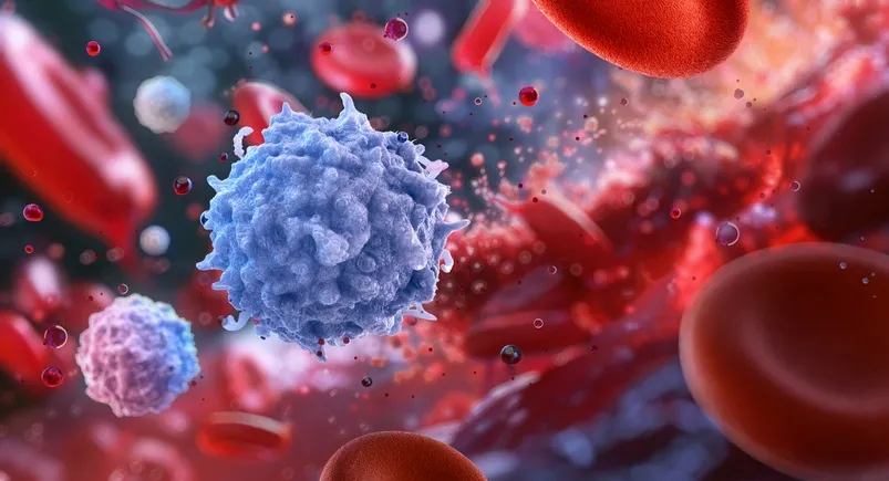 Illustration of immune cells in the blood