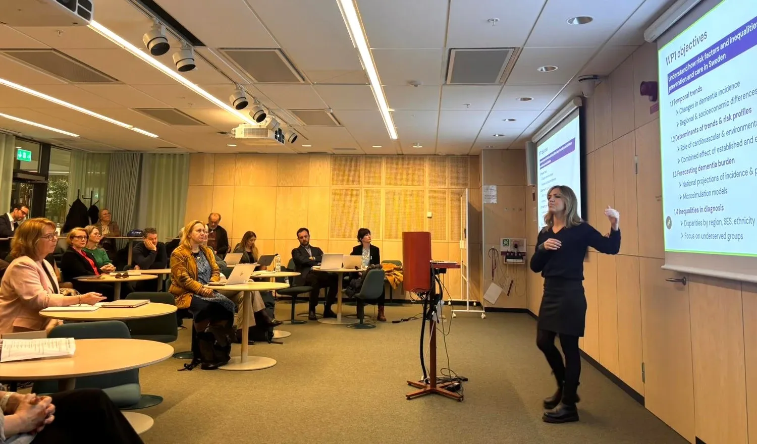 Giulia Grande presenting WP1