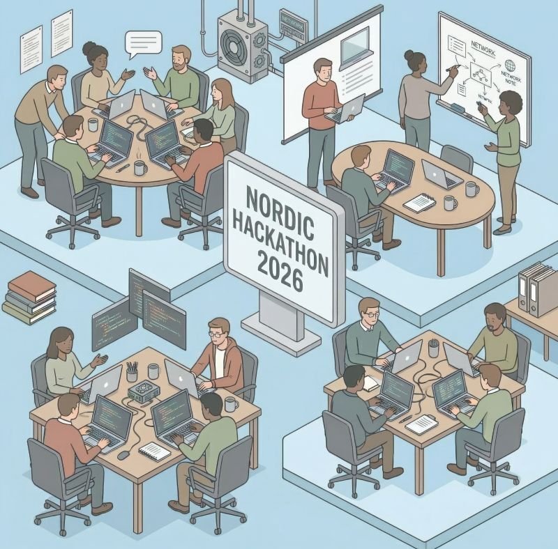AI-generated picture of a hackathon.