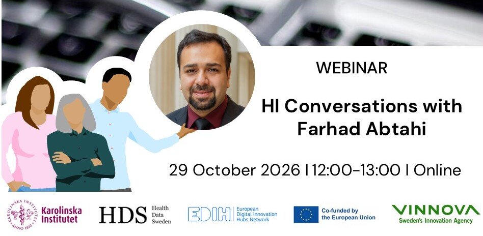 Annons för HI Conversations med Farhad Abtahi