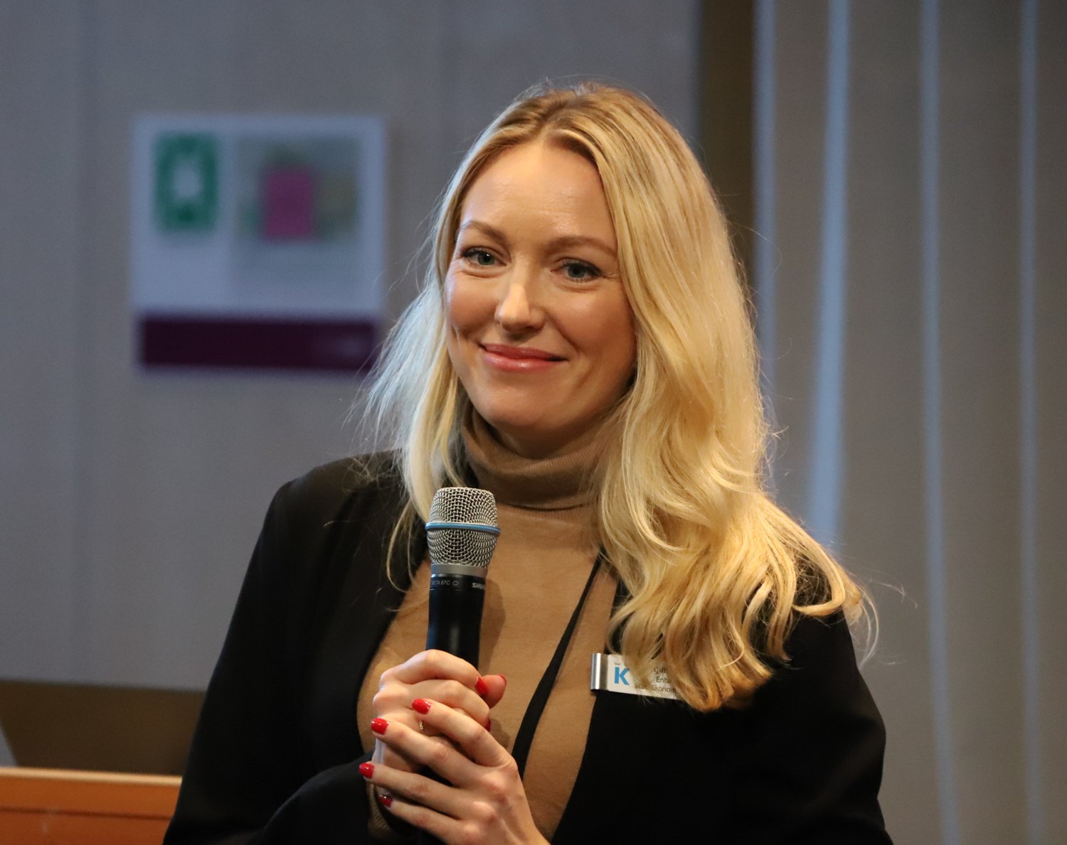 Woman with microphone