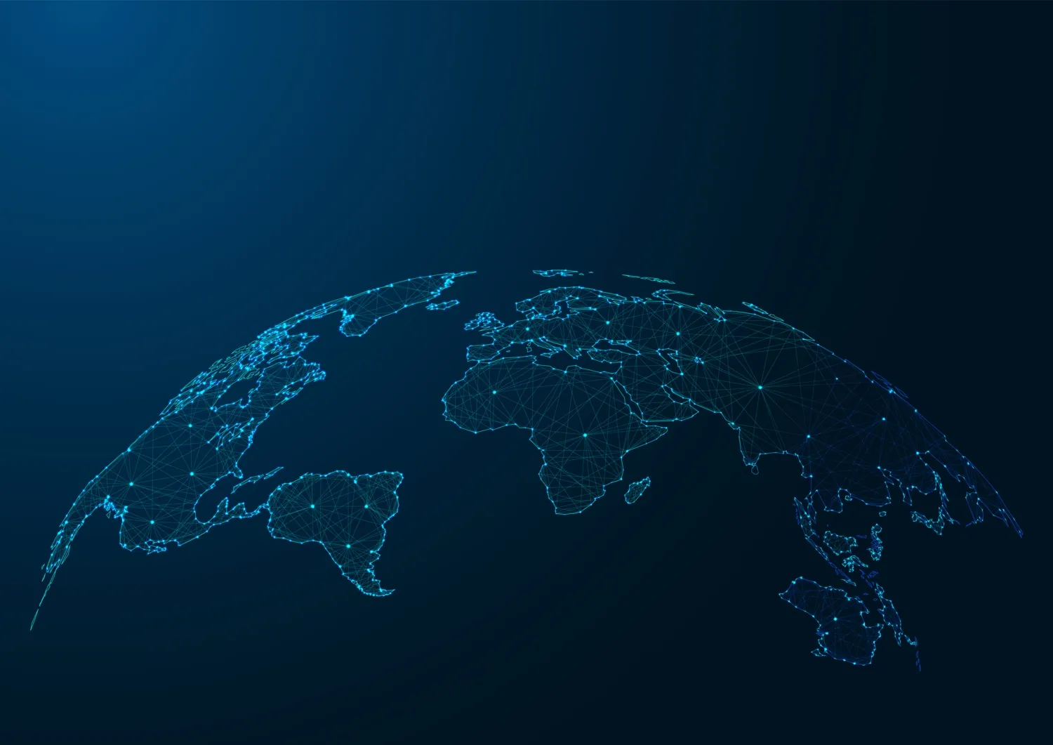 A world map connected