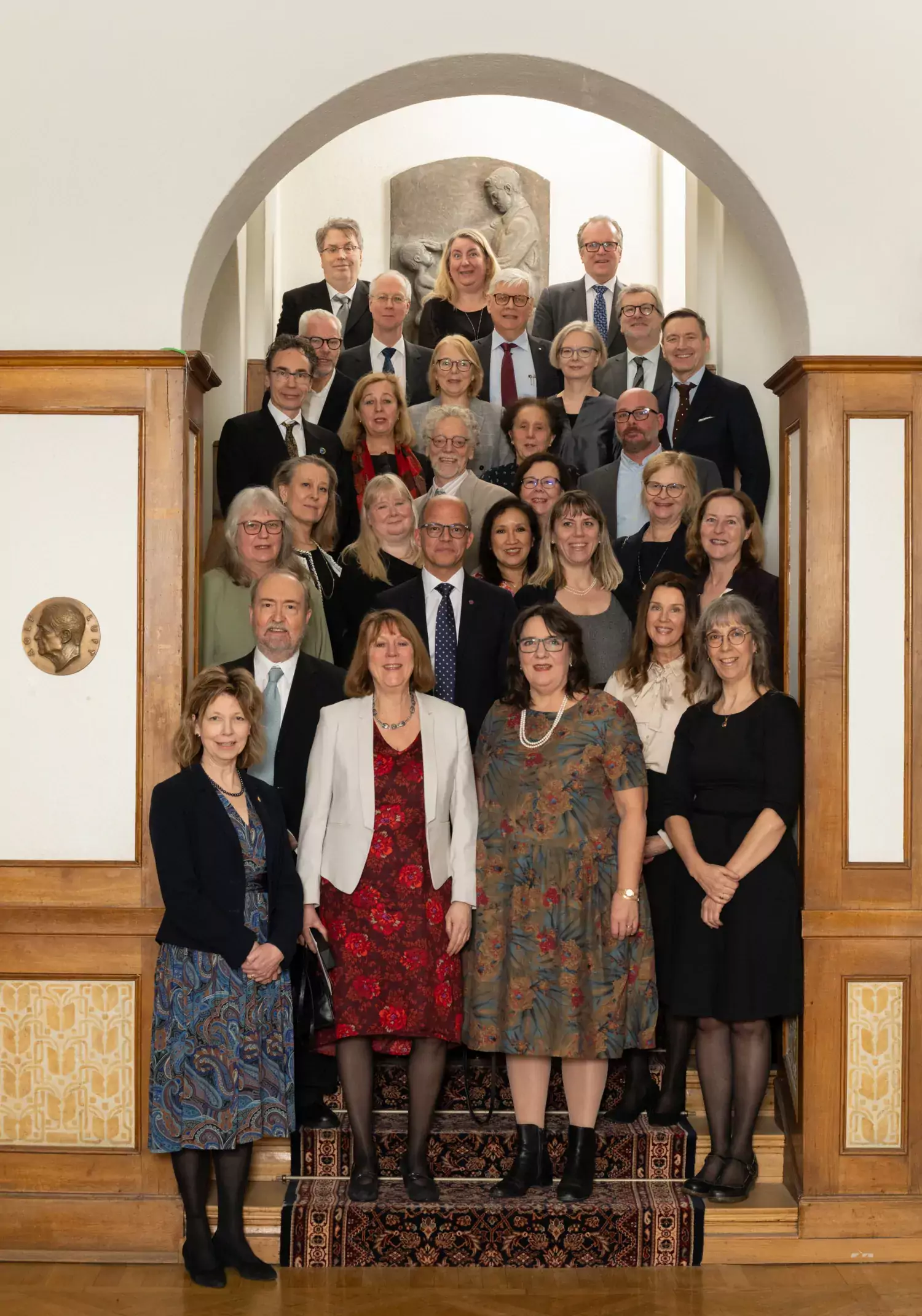 Group photo on the stairs of the recipients of the 2023 Nit och Redlighet Award.