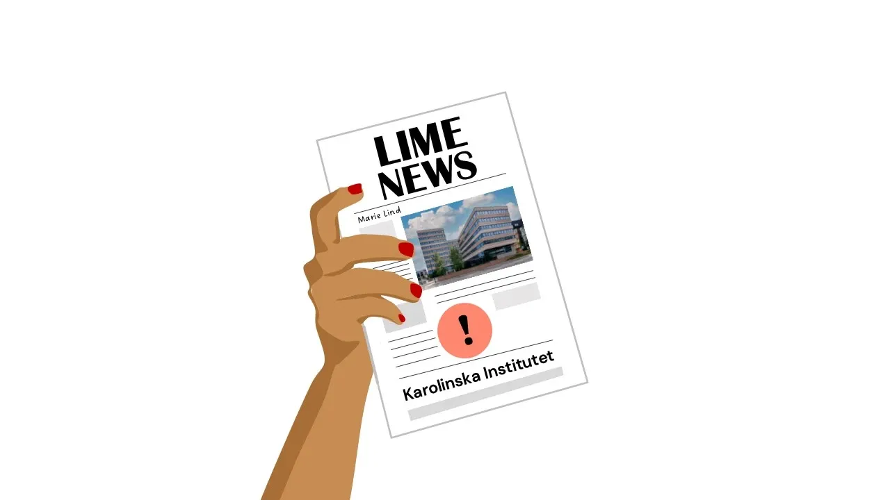 A hand holding a newspaper with the title LIME NEWS