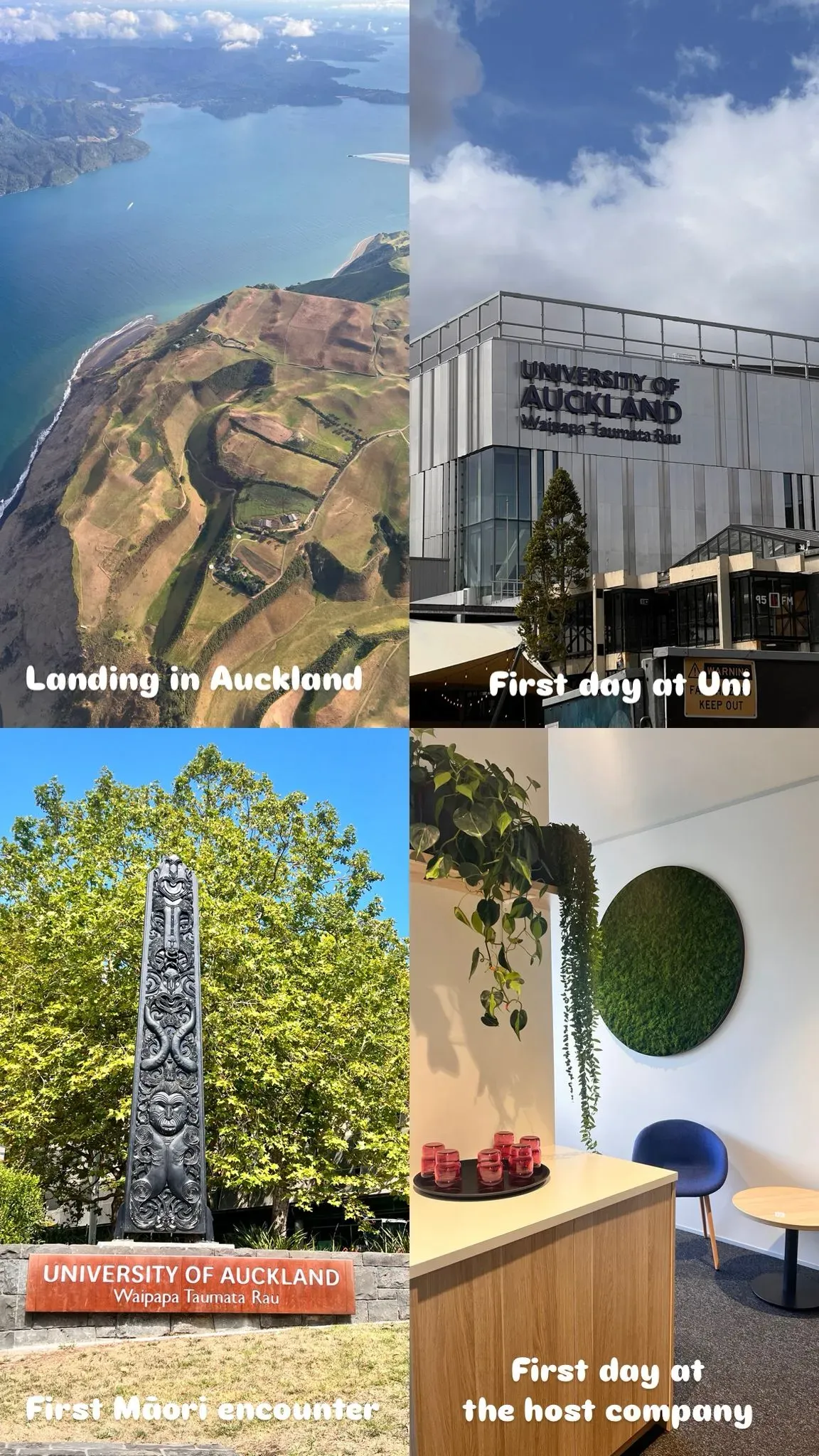 Collage with New Zealand pictures from Marianas exchange report