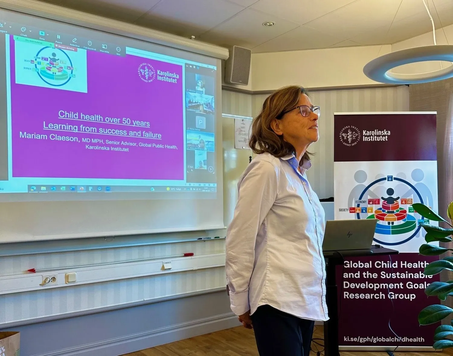 Mariam Claeson presenting 50 years of globlal child health.