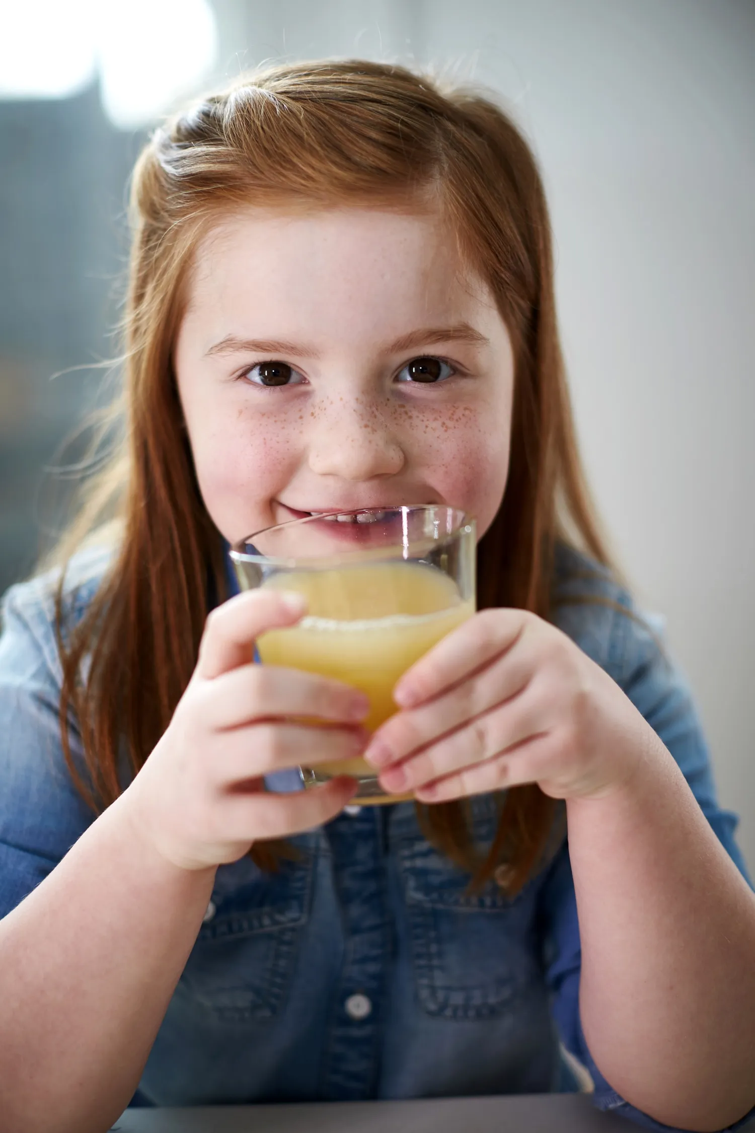 Child drinking juice.