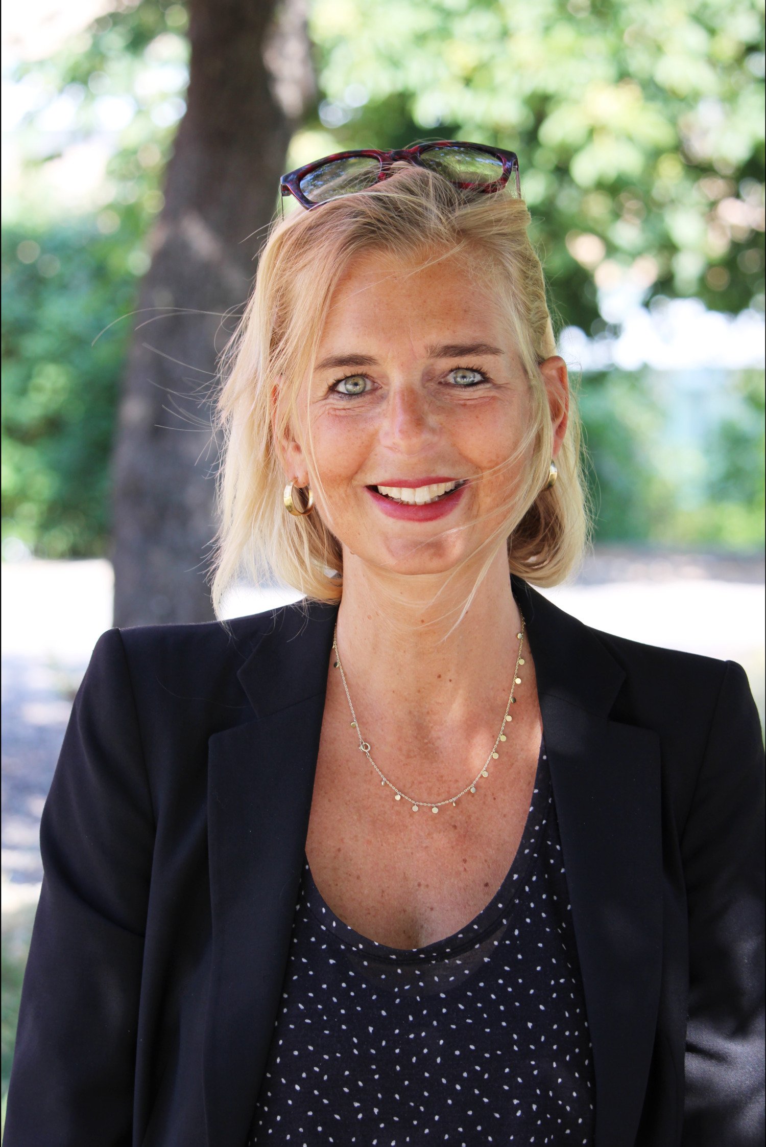 Profile photo of Märit Halmin, a woman with blonde hair and a black jacket