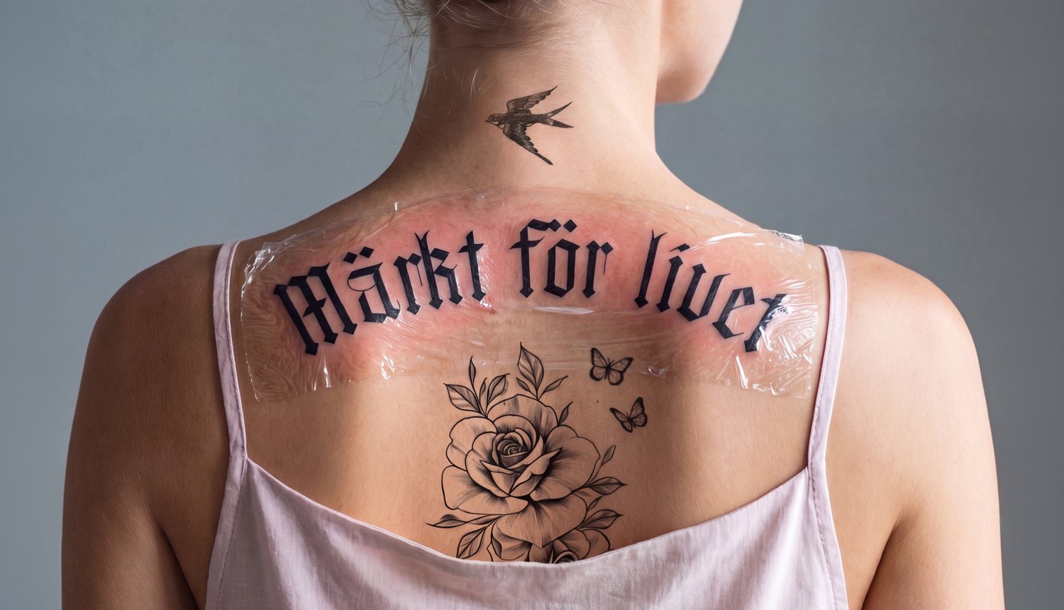 Woman with tatoo on her back