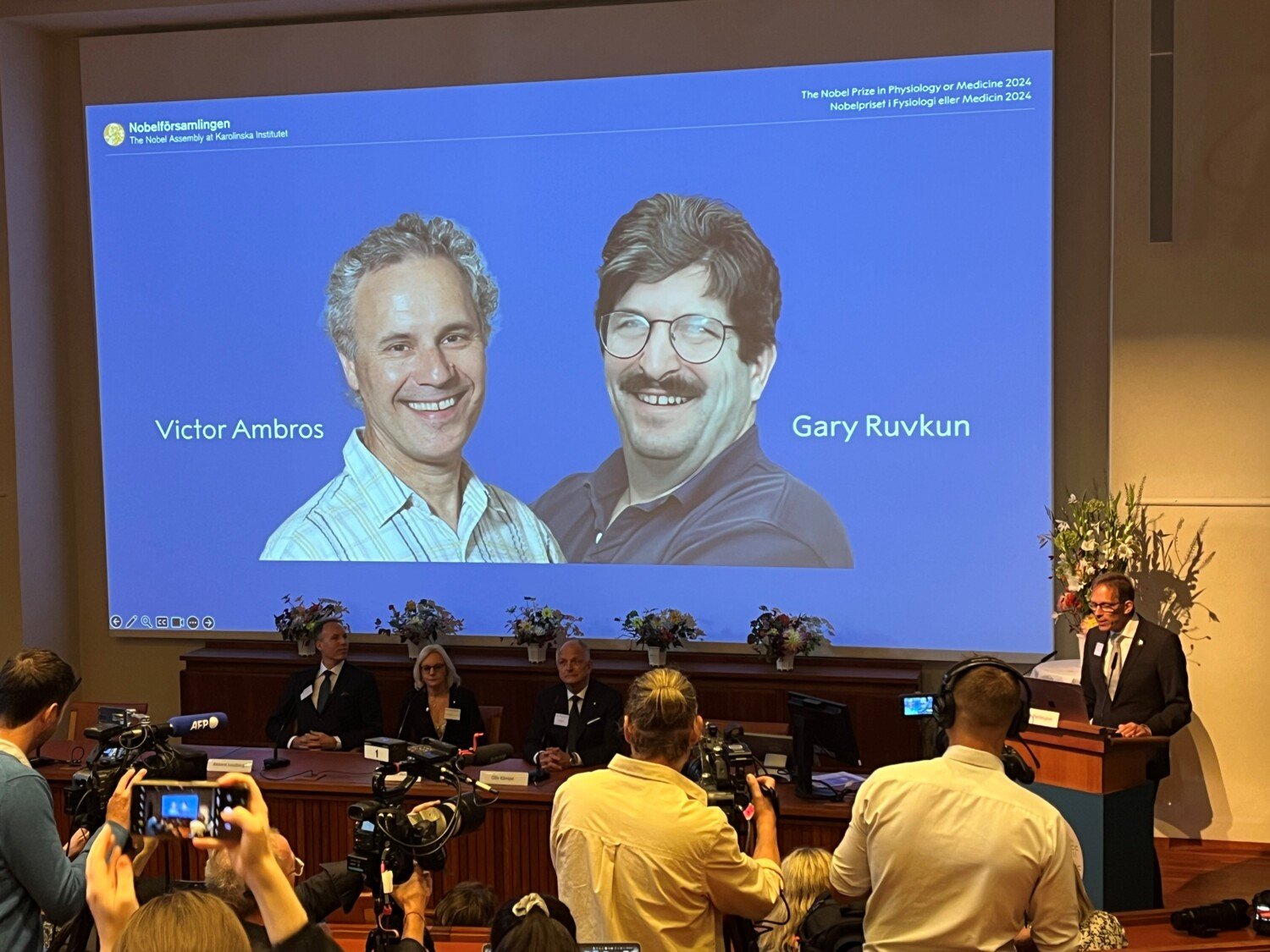 The 2024 Nobel Prize in Physiology or Medicine is awarded to Victor Ambros and Gary Ruvkun