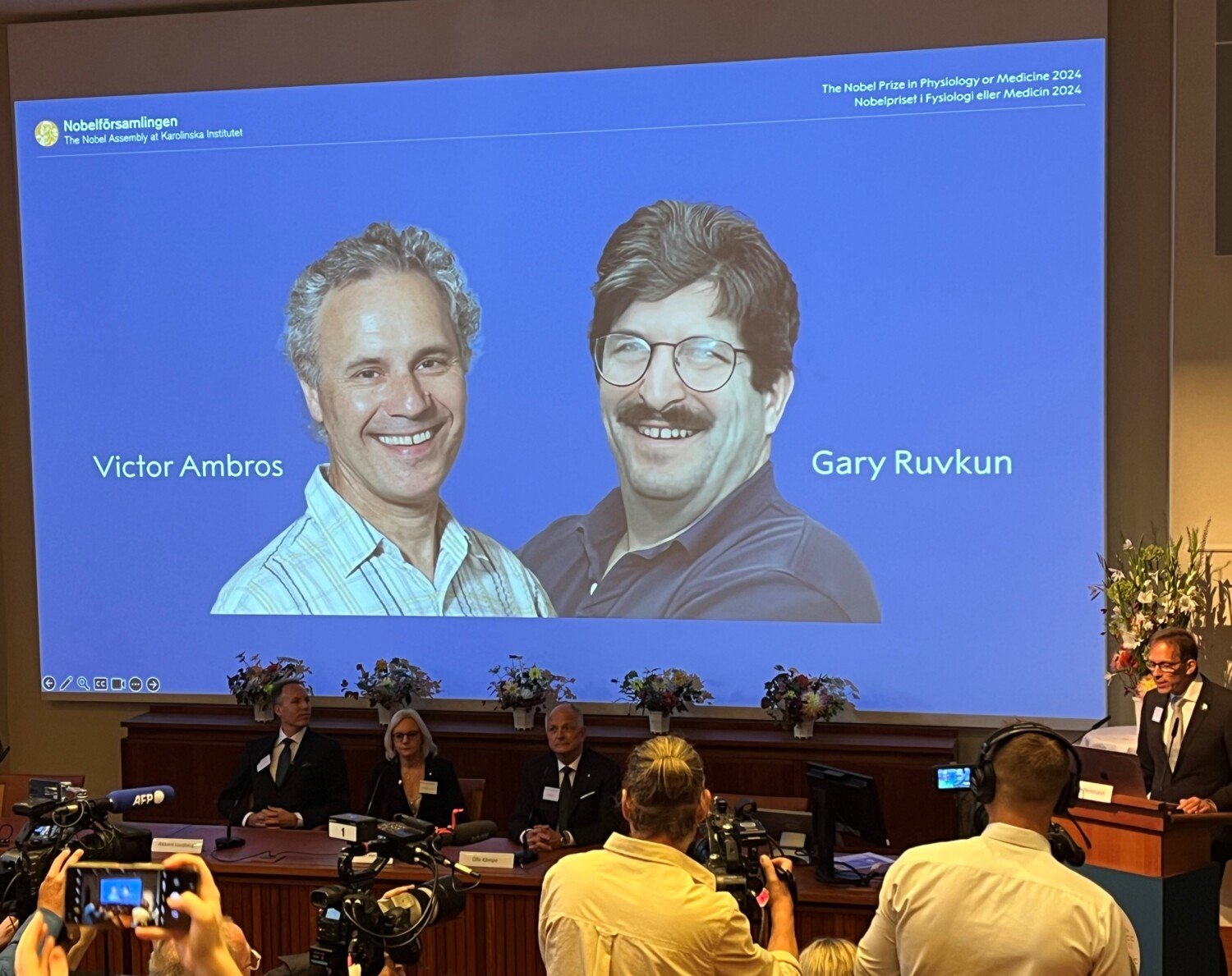 The 2024 Nobel Prize in Physiology or Medicine is awarded to Victor Ambros and Gary Ruvkun