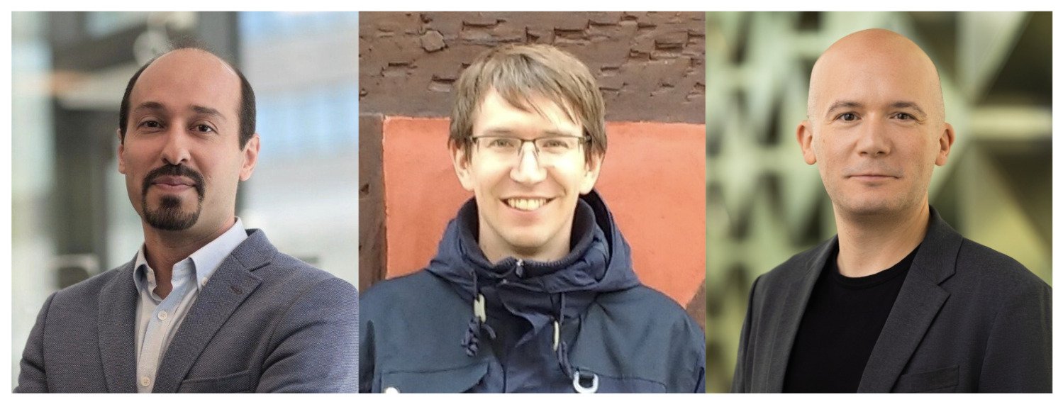 three men in colage