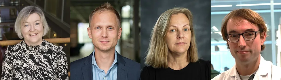 Four portrait photographs side by side, showing recipients of PhD funding within BioLabX.