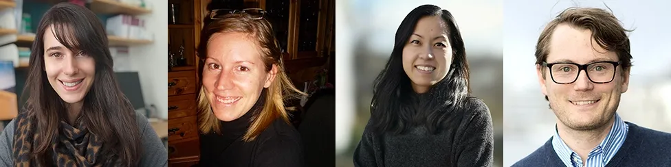 Four portrait photos side by side showing: Iva Filipovic, Caroline Palm Apergi, Sidinh Luc and Mattias Carlsten.