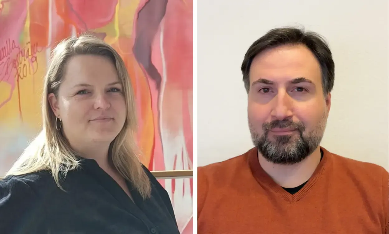 Ellen Vercalsteren and Vladimer Darsalia, researchers at KIS&Ouml;S.