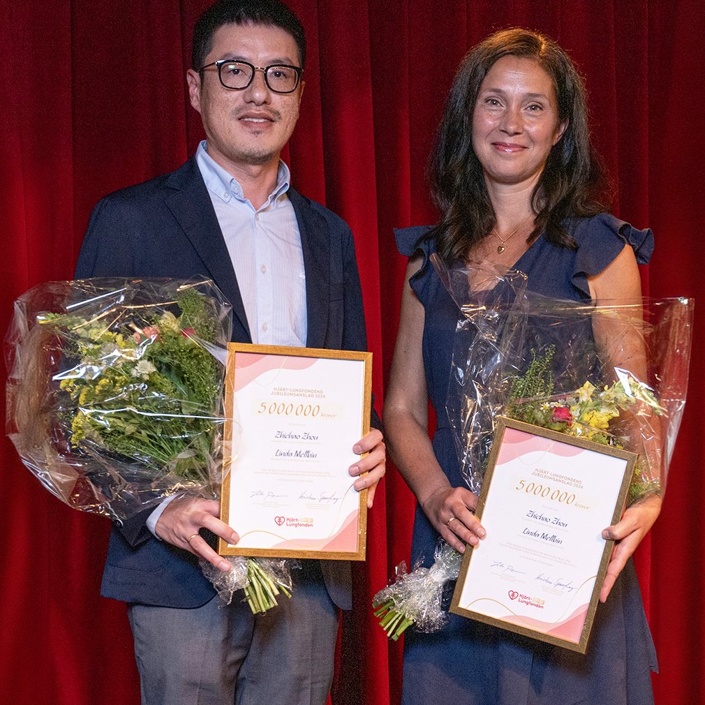 Zhichao Zhou and Linda Mellbin receive this year's Jubilee Grant.