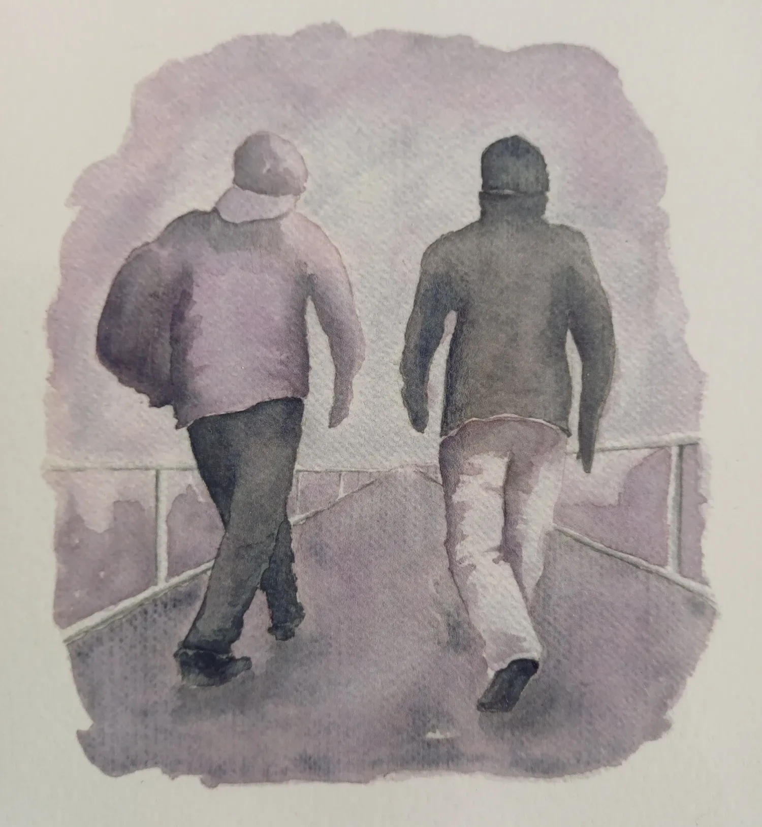 Illustration of two people walking.