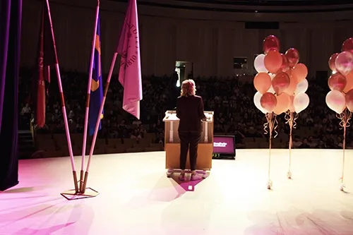 KI President Annika Östman Wernerson welcomes our new students.