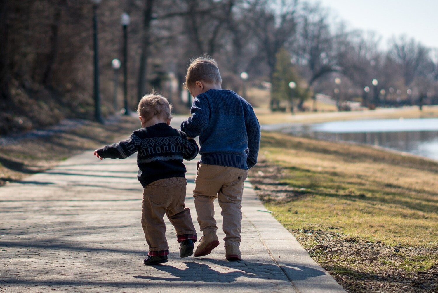 Two children, hand in hand