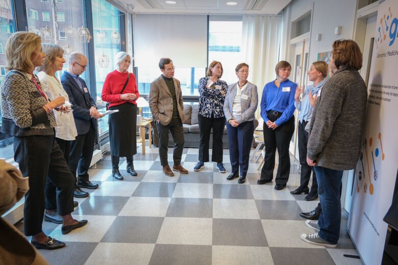 Group picture during the visit of ministers at Genome Medicine Sweden (GSM) on 1 November 2023