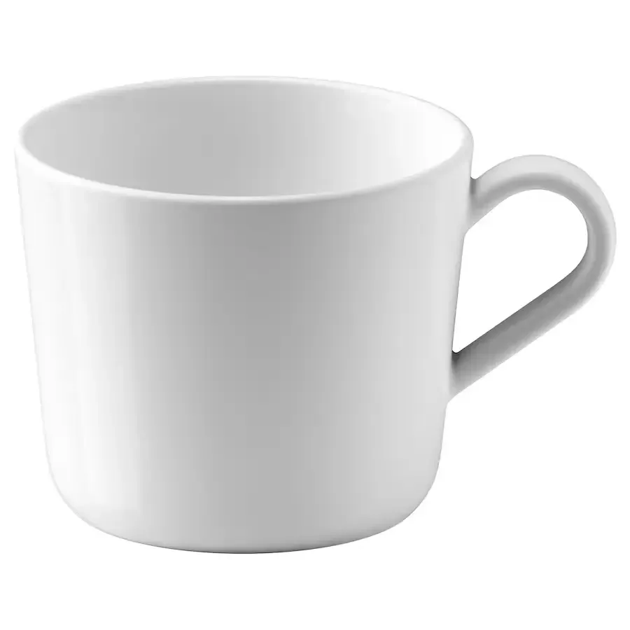 White coffee cup on a white background