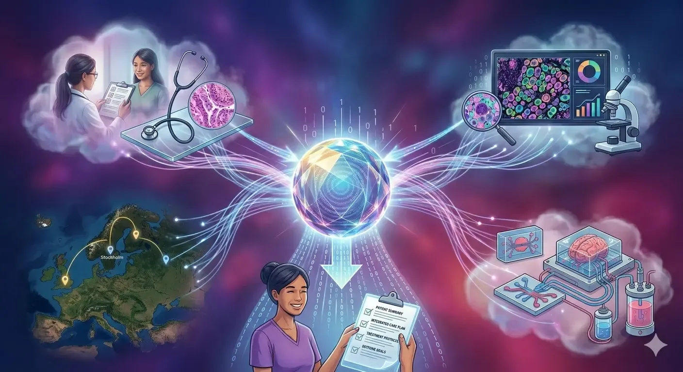 illustration with women and cells