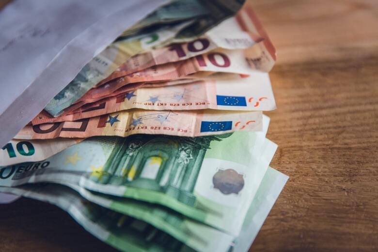 Photo of Euro bills.