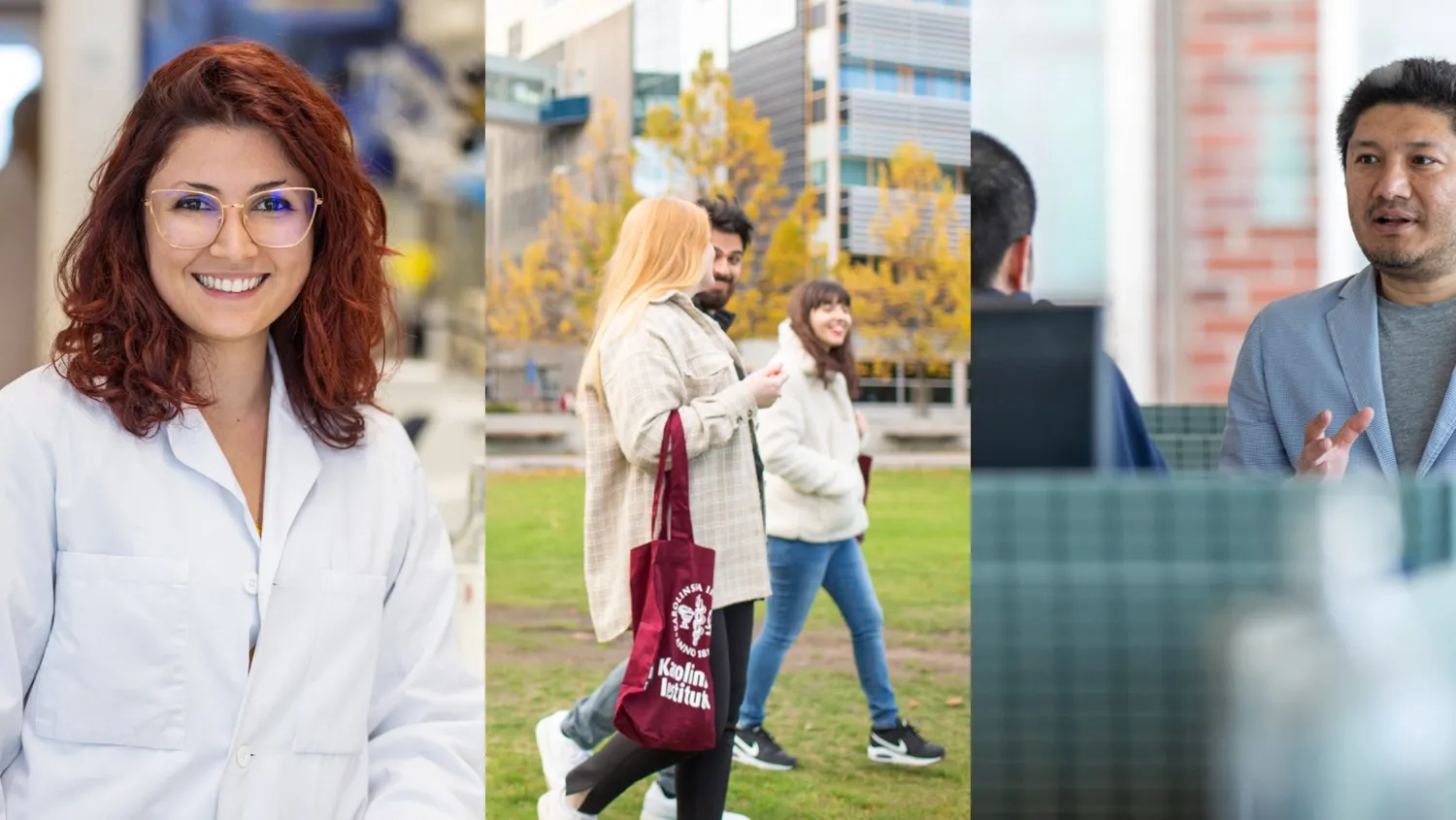 Collage with colleagues Karolinska Institutet