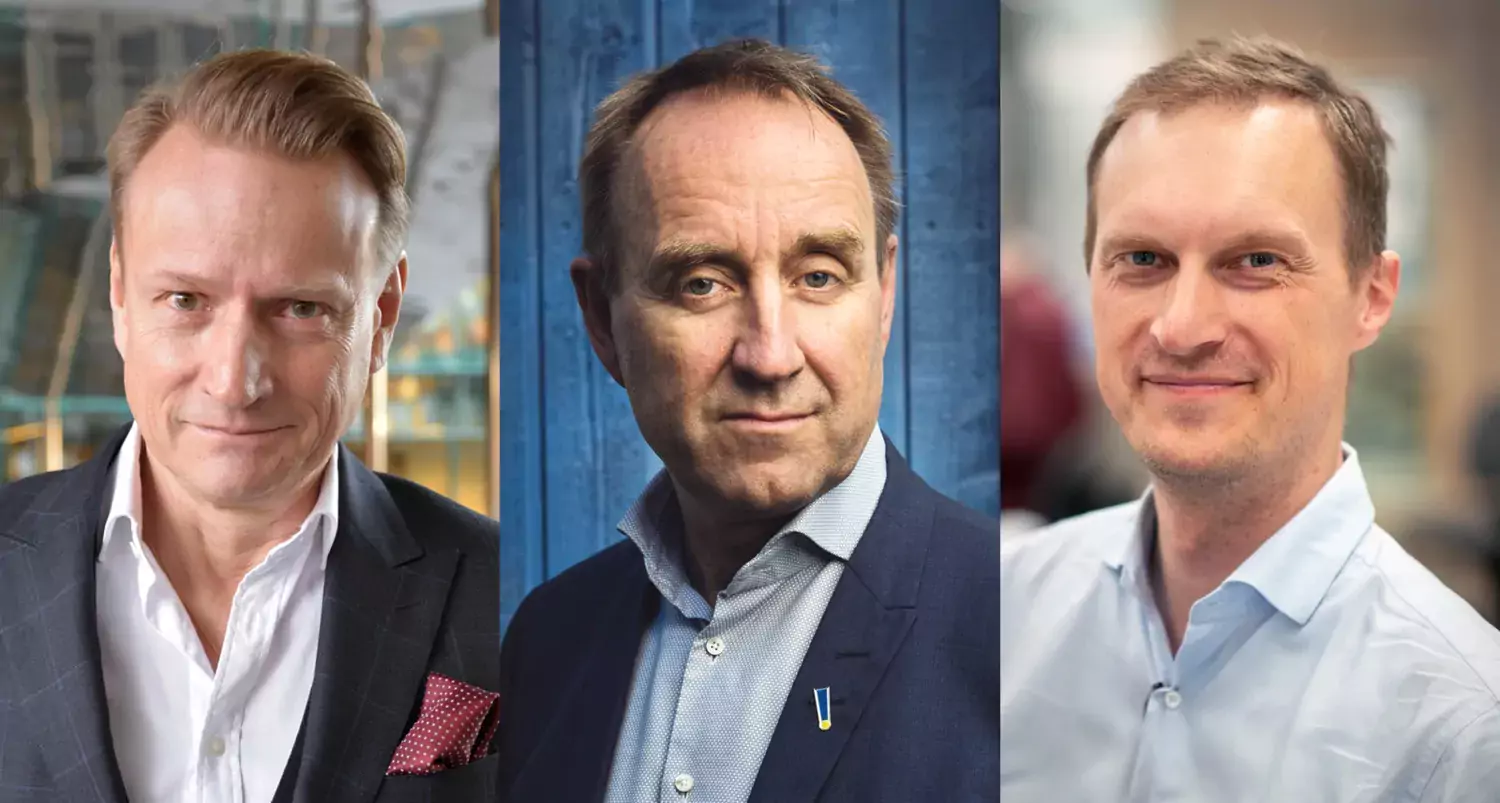Matti Sällberg, Carl Johan Sundberg och Sten Linnarsson, KI:s nya dekaner.
