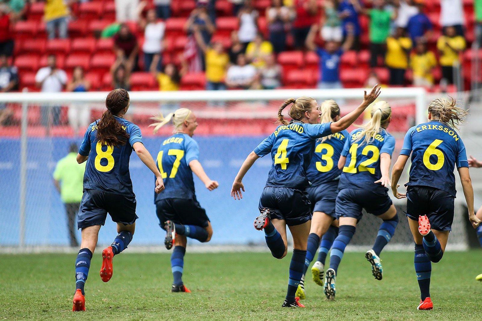 sveriges landslag kvinnor under match mot USA under olympiska spelen sommaren 2016