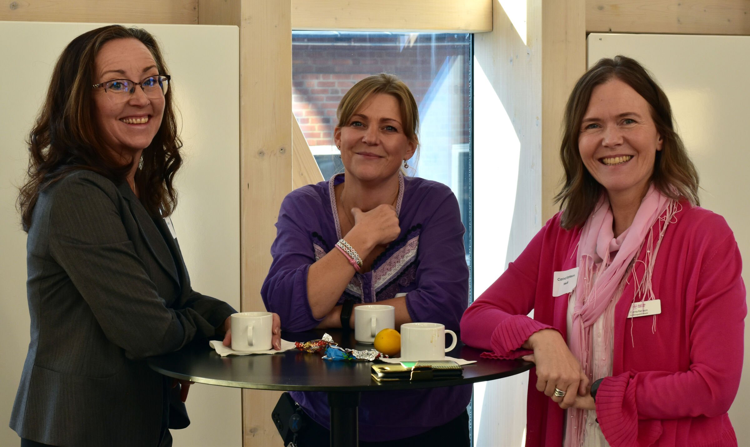 Three of the participants on the coffee break.