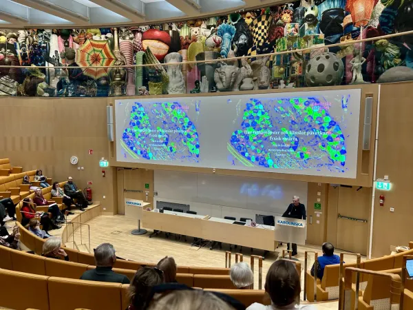 A lecture hall with audience and speaker